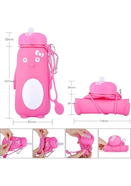 Açık Trav Silikon Su Şişesi, Renk: Penguen Pembesi (Yurt Dışından) fiyatları