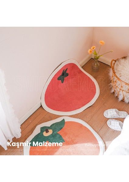 Çocuk Odası ve Banyosu Için Sevimli Karikatür Desenli Halı - Kırmızı (Yurt Dışından) indirimleri