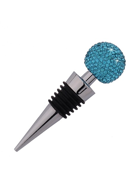 Universal Kristal Top Kırmızı Şarap Durdurucu Elmas Çinko Alaşım Metal Mühürlü Şarap Cork Göl Mavisi (Yurt Dışından)