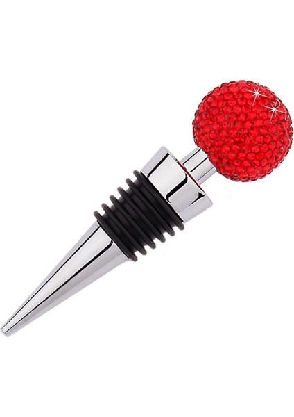 Kristal Top Kırmızı Şarap Durdurucu Elmas Çinko Alaşım Metal Mühürlü Şarap Cork Büyük Kırmızı (Yurt Dışından)