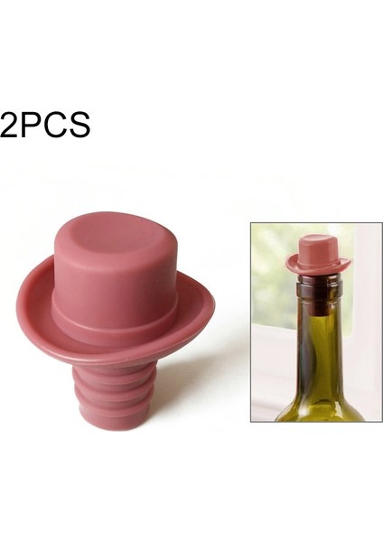 2 Adet Silika Jel Üst Şapka Taze Şarap Mantarları Cruet Kırmızı Şarap Tıpa Kahverengi (Yurt Dışından)