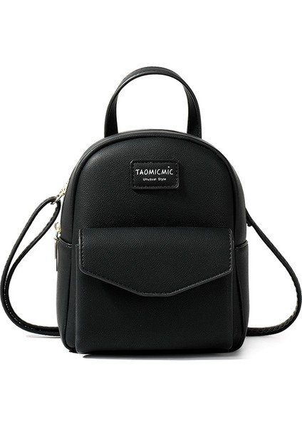 Mini Öğrenci Pu Omuz Kadınlar Bag Siyah (Yurt Dışından)