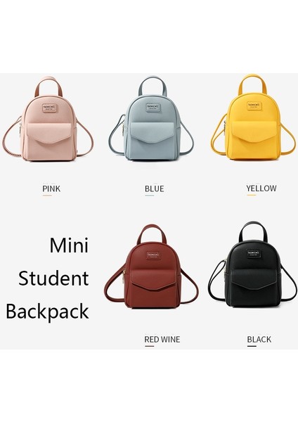 Mini Öğrenci Pu Omuz Kadınlar Bag Siyah (Yurt Dışından)