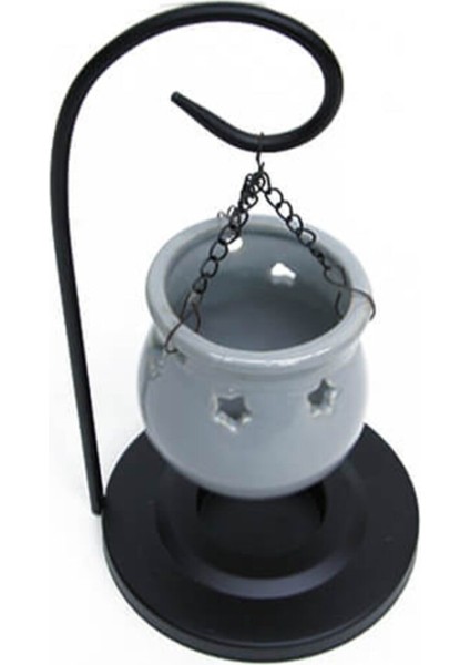 Dekoratif Gri Renk Kazan Şeklinde Standlı Buhurdanlık fiyatları