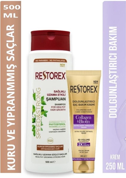 Collagen&biotin Saç Kremi 250 ml +Kuru ve Yıpranmış Saçlar Için Şampuan 500 ml