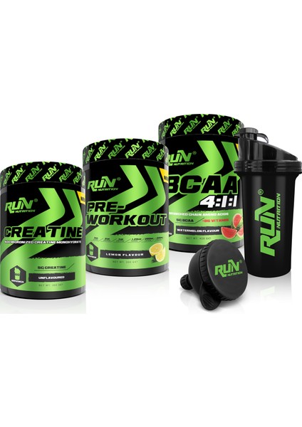 Güç Ve Performans Kombinasyon Paketi (Pre-Workout,Bcaa,Creatine) + Shaker, Huni