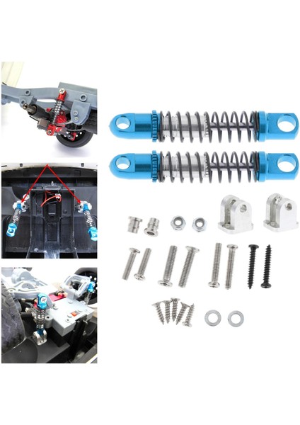 2x Rc Ön Amortisör Damper & Wpl D12 Model Kamyonlar Için Sabit Koltuk Mavi (Yurt Dışından) indirimleri