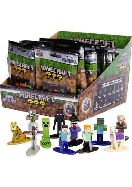 253261000 Jada, Minecraft Sürpriz Paket Nanofigs Display A