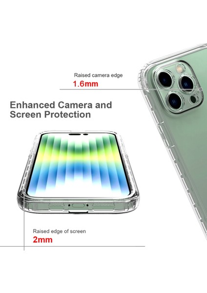 iPhone 14 Pro Max Için Gradyan Desenli Tpu + Pc Telefon Kılıfı - Kırmızı (Yurt Dışından)