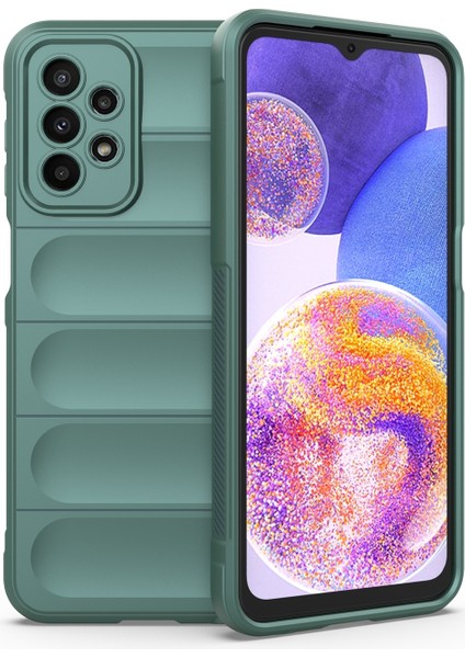 Galaxy A23 İçin Tpu + Flanel Telefon Kılıfı - Yeşil (Yurt Dışından)