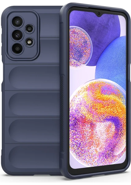 Zhkj Shop Galaxy A23 İçin Tpu + Flanel Telefon Kılıfı - Koyu Mavi (Yurt Dışından)