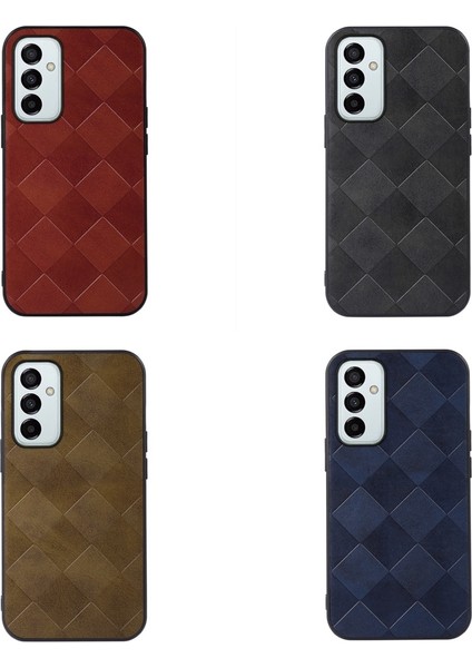 Samsung Galaxy M23 / F23 5G Koyu Mavi İçin Örgü Ekose Kutusu (Yurt Dışından) modelleri