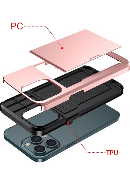 iPhone 14 Pro Koyu Mavi İçin Kart Yuvası Kılıfı (Yurt Dışından)