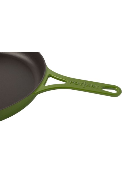 Yeşil Düz Döküm Tava 28 cm