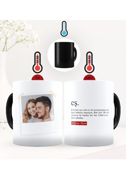 Kişiye Özel Fotoğraflı Eş Anlamı Sihirli Kupa Bardak - 2