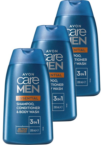 Care Men Essential 3’ü 1 Arada Sampuan, Bakım Kremi ve Dus Jeli 200 ml 3'lü