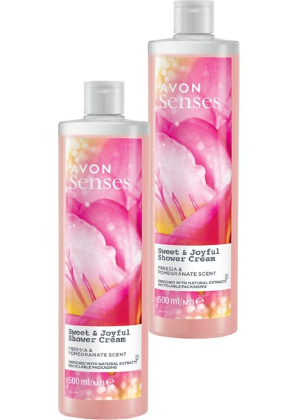 Senses Sweat & Joyful Frezya ve Nar Kokulu Krem Duş Jeli 500 ml 2'li
