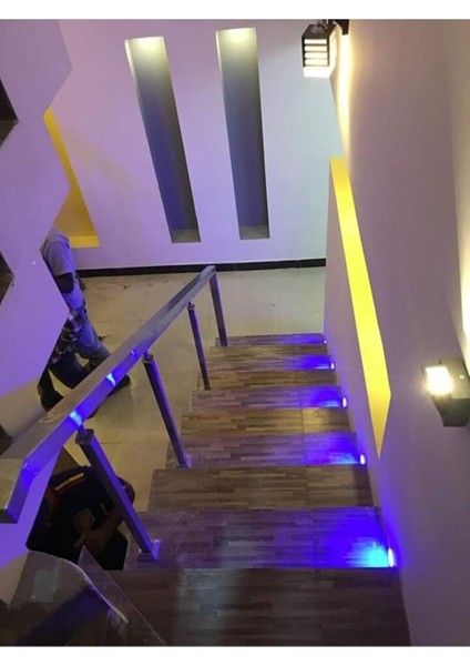 Antrasit Kasa Sensörsüz Mavi Işık Merdiven ve Basamak Armatürü