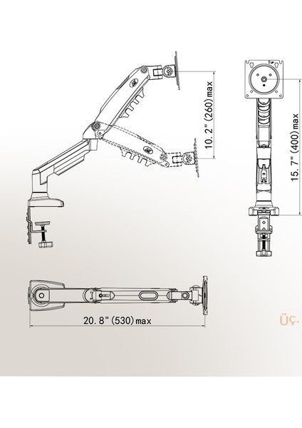 Bilgisayar Monitörü Konsol F160 Standı (Yurt Dışından)