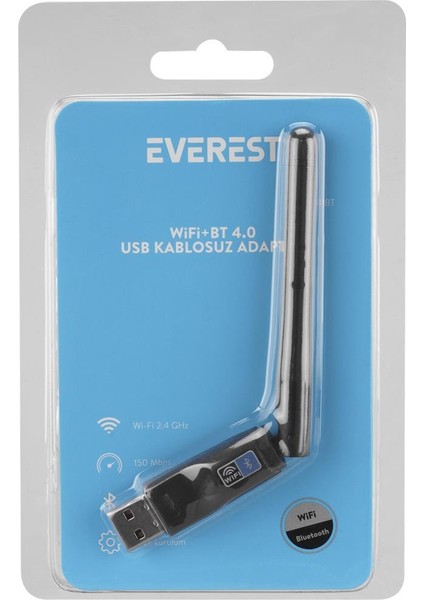 EWN-141BT 2.4ghz 150MBPS 2dbi Antenli 2in1 Wifi+Bluetooth 4.0 USB Kablosuz Adaptör
