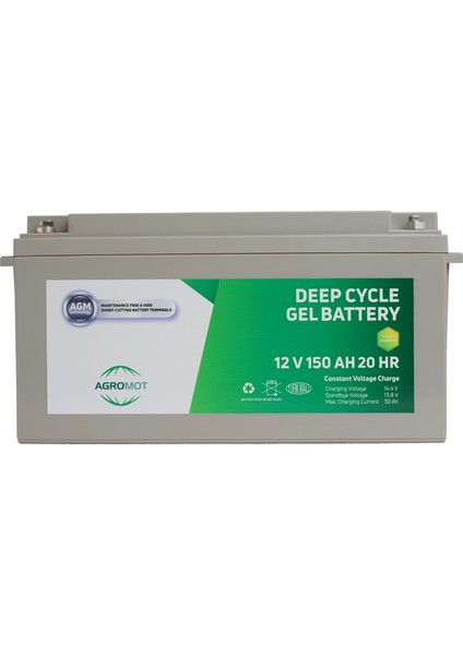 12V 150 Ah Jel Akü Deep Cycle Nano Carbon Agm Battery