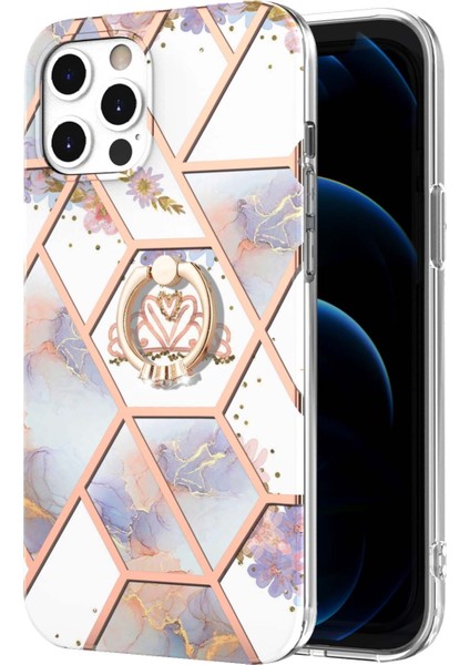 iPhone 12 Pro Max Için Galvanik Mermer Desenli Tpu Telefon Kılıfı - Pembe/gri (Yurt Dışından) fiyatları