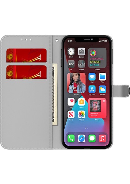 iPhone 12 Pro Max Için Sis Desenli Kartlıklı Deri Telefon Kılıfı - Koyu Yeşil (Yurt Dışından) fiyatları