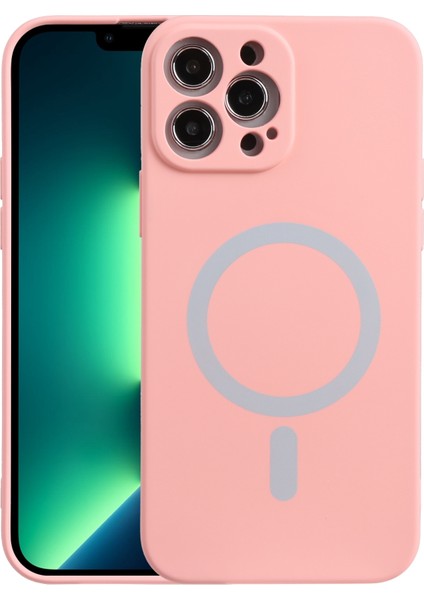 iPhone 13 Pro Için Sıvı Silikon Darbeye Dayanıklı Magsafe Telefon Kılıfı - Pembe (Yurt Dışından)