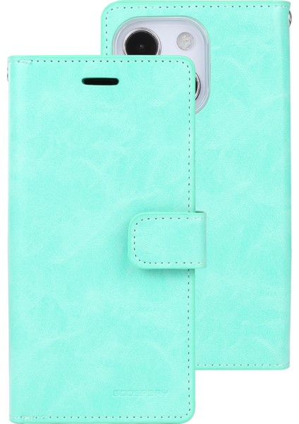 iPhone 13 Için Mansoor Deri Telefon Kılıfı Cüzdan - Yeşil (Yurt Dışından)