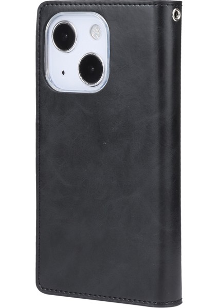 iPhone 13 Için Mansoor Deri Telefon Kılıfı Cüzdan - Siyah (Yurt Dışından) fırsatları