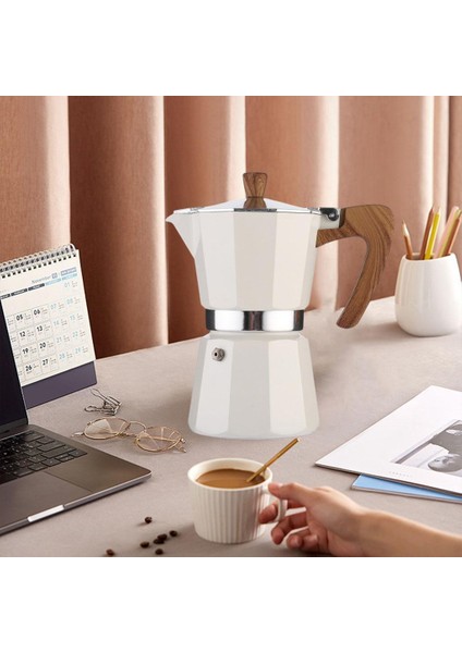 Soba Top Coffee Espresso Maker Brewer Küba Moka Kahve Pot Beyaz 300ML (Yurt Dışından)