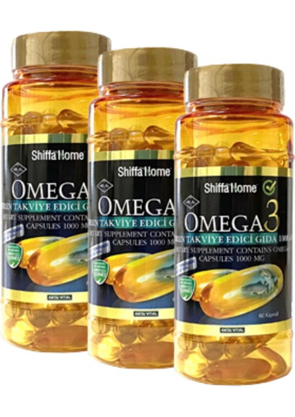 Shiffa Home Omega 3 Balık Yağı Trigliserit Form 1000MG 60 Softgel x 3 Adet