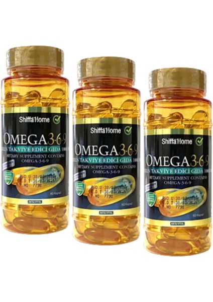 Omega 3-6-9 Balık Yağı Trigliserit Form 1000MG 60 Softgel x 3 Adet