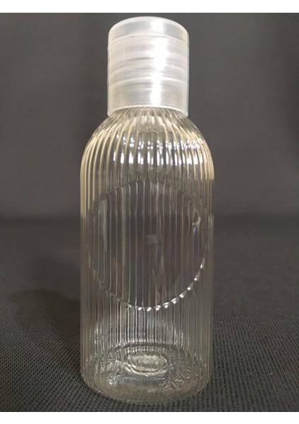 50 ml Şeffaf Fliptop Kapak DNZ21 Özel Tasarım Dezenfektan - Kolonya - Parfüm Boş Şişesi