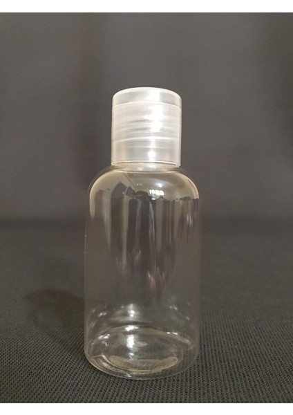 50 ml Şeffaf Fliptop Kapak OM61 Dezenfektan - Kolonya - Parfüm Boş Şişesi