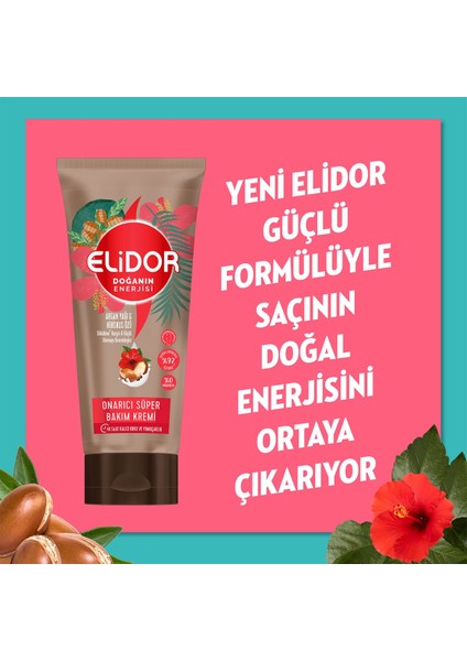 Doğanın Enerjisi Onarıcı Süper Saç Bakım Kremi Argan Yağı ve Hibiskus Özü 170 ml x2 Adet