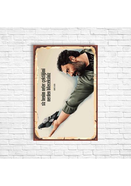 Ahmet Kaya Retro Ahşap Poster