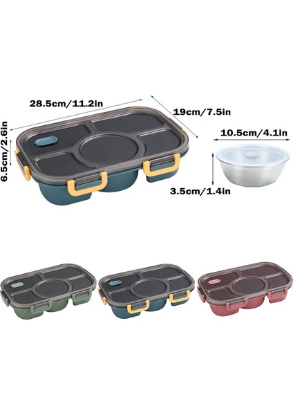 Mikrodalga Bölünmüş Tabak Öğle Yemeği Kutusu Bento Case Ayrı Yemek Yemek Tepsisi (Yurt Dışından)