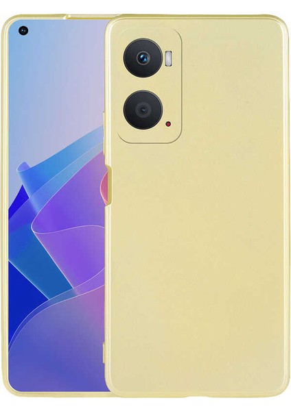 Oppo A96 4g Kılıf Mat Lüx Kamera Korumalı Premier Mat Silikon Gold