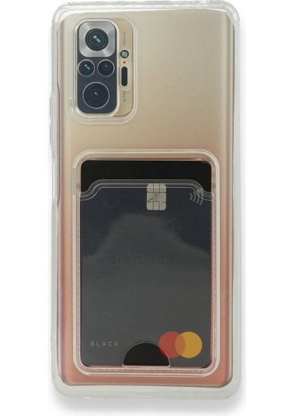 Casestreet Xiaomi Redmi Note 10 Pro Max Kılıf 1 Adet Kartlıklı Şeffaf Silikon Lüx Korumalı