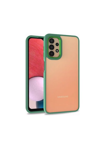 Casestreet Samsung Galaxy A53 5g Flora Sert Silikon Arkası Cam Şeffaf Yeşil