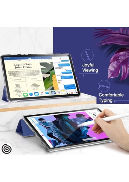 Samsung Galaxy Tab A8 10.5 SM-X200 Smart Kapak Standlı Katlanabilir Kılıf + Ekran Koruyucu + Kalem