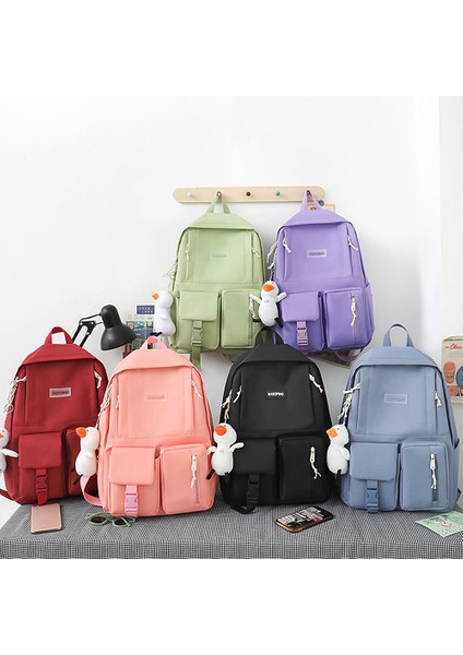 Shopfocus 4 Parça Tuval Sırt Çantası - Mor (Yurt Dışından) fiyatları