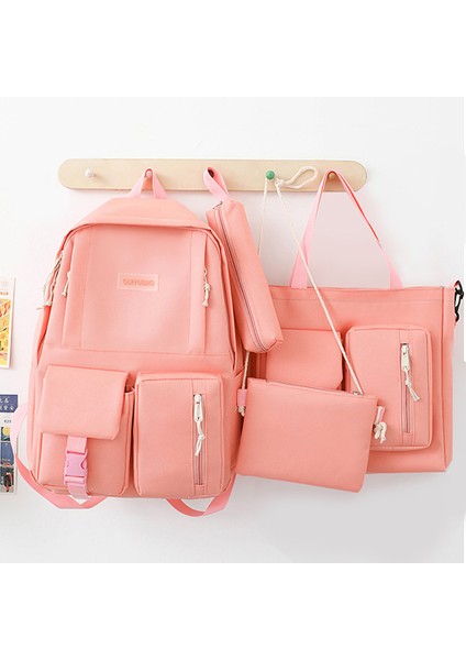 Shopfocus 4 Parça Tuval Sırt Çantası - Pembe (Yurt Dışından) modelleri