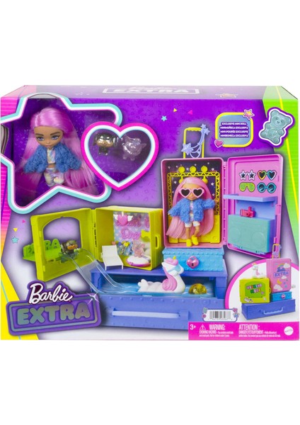 Extra Mini ve Hayvan Dostları'nın Seyahat Maceraları Oyun Seti, 2 Yavru Köpek ve Barbie Extra Mini Bebek, Havuz, Kaydırak, Parti Salonu ve Aksesuarlar, 3 Yaş ve Üzeri HDY91
