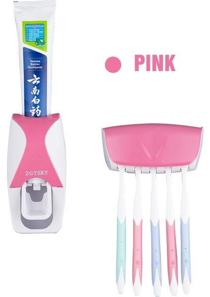 Duvara Monte Otomatik Diş Macunu Dispenser Seti - Yeşil (Yurt Dışından)