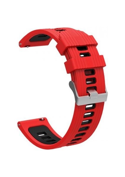 Honor Watch Magic 2 46MM Kordon Delikli Çift Renk Şık Tasarım Krd 55 Kırmızı