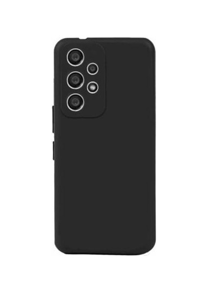 Samsung Galaxy A23 Kılıf Silikon Premier Kamera Korumalı Siyah + Temperli Cam