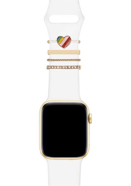 Universal 20 - 22mm Uyumlu Kordon Kayış Süsü Heart Gold