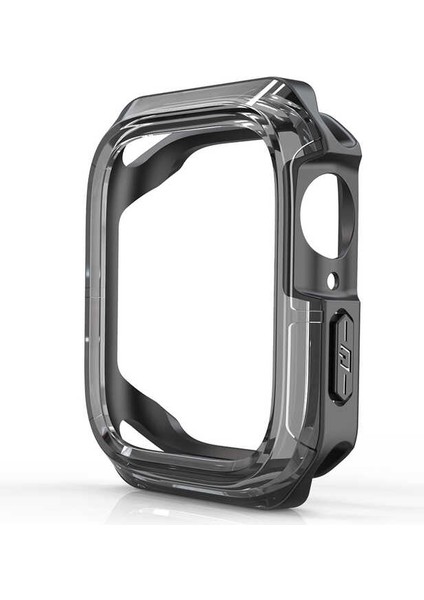 Apple Watch 7 45mm Sert PC + Silikon Kasa Koruyucu Gard 08 Siyah